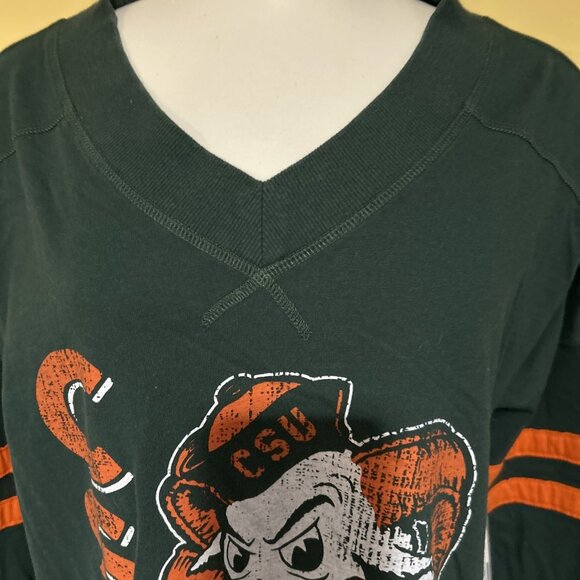 NEW CSU Colorado State Retro Rams Aggies Womens Oversized Cotton Shirt M NCAA - Picture 3 of 9